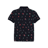 Status Quo Boys All-Over Abstract Printed Polo Collar Tshirt